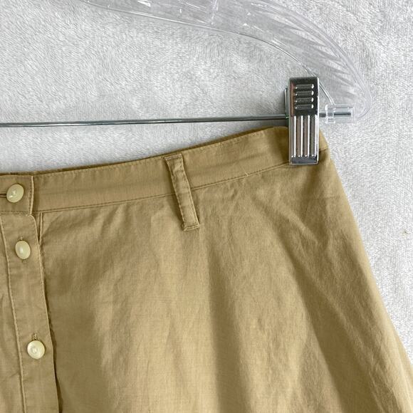 Lauren Ralph Lauren Button Front Pintuck Hem A-Line Flare Skirt Size 10P Tan - Picture 4 of 9